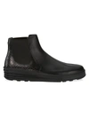 Fendi Men's Leather Chelsea Boots In Nero