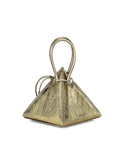 Nita Suri Women's Lia Volcanic Pyramid Leather Top Handle Bag In Gold