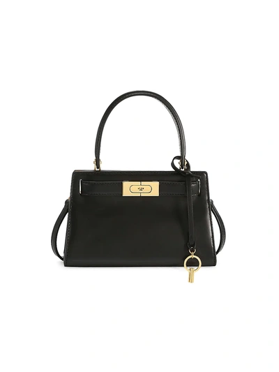Tory Burch Lee Radiziwillpetite Leather Satchel In Black