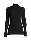 Elie Tahari Vita Wool-blend Cutout Mockneck Sweater In Black