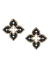 Roberto Coin Women's Venetian Princess 18k Rose Gold, Black & White Diamond Petite Stud Earrings