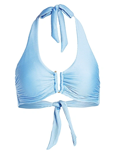 Heidi Klein D-g Cup Bikini Halter Top In Light Blue