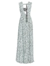 Proenza Schouler Women's Cutout Printed Maxi Dress In Black Sky Blue Inky Leopard