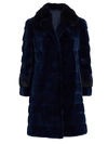 The Fur Salon Women's Plucked Mink & Chinchilla Fur Coat In Midnight Blue