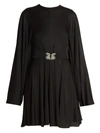 Valentino Embellished-griffon Fluid Jersey Dress In Nero