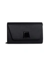 Akris Mini Anouk Envelope Silk & Leather Crossbody Bag In Black