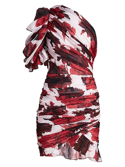 Alexandre Vauthier Women's Floral One-shoulder Mini Dress In Cherry