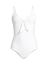 Melissa Odabash Lisbon Bow Detail Textured One-piece In White