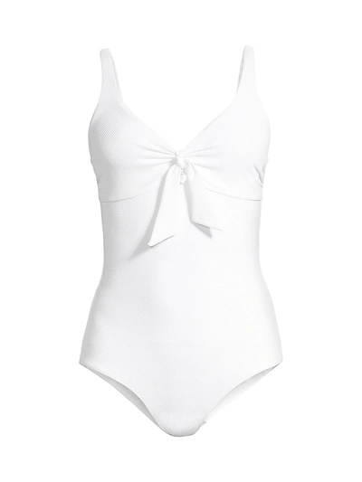 Melissa Odabash Lisbon Bow Detail Textured One-piece In White