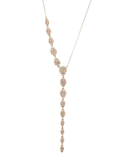 Nina Gilin Women's 14k Rose Gold & Diamond Asymmetrical Y-necklace