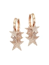 Nina Gilin Women's 18k Rose Gold & Diamond Pavé Star Charm Hoop Earrings