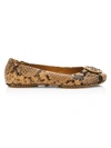Tory Burch Women's Minnie Snakeskin-embossed Leather Ballet Flats In Gold Crest