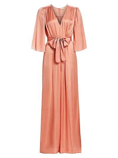 Bytimo Satin Tie-waist Jumpsuit In Rose