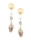 Dannijo Women's Marin 8mm-10mm Freshwater Pearl, Crystal & Shell Drop Earrings In Gold