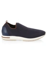 Loro Piana Flexy Walk Active Cashmere Knit Sneakers In Galaxy Blue