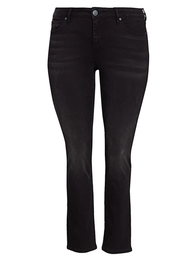 Slink Jeans, Plus Size Slim-fit Straight Jeans In Black