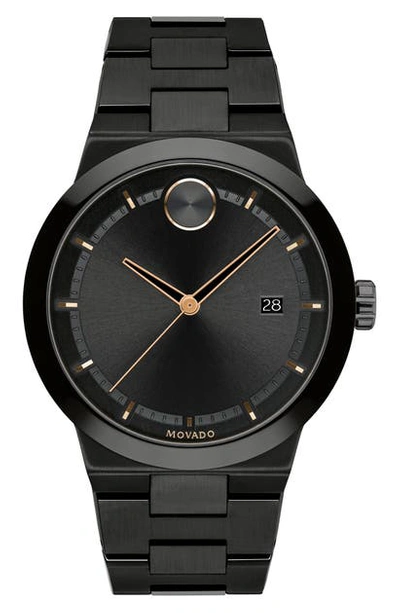 Movado Bold Fusion Stainless Steel Bracelet Watch In Black