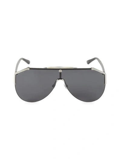 Gucci Men's 99mm Shield Sunglasses In Rutenium