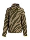 Rag & Bone Kiki Zebra-print Funnel-neck Sweater In Nocolor