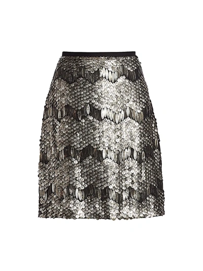 Elie Tahari Venus Sequin Skirt In Platinum