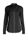 Lafayette 148 Women's Connor Zip-up Shirt In Black