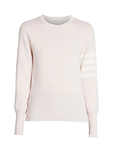 Thom Browne Women's Milano Stitch Classic Crew Sweater In Light Pink