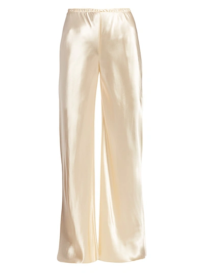 The Row Gala Satin Trousers In Vanilla