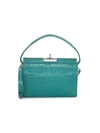 Gu De Women's Small Milky Croc-embossed Leather Crossbody Bag In Green