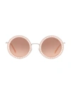 Miu Miu 48mm Round Sunglasses In Opal Pink