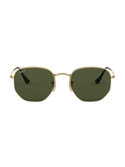 Ray Ban Hexagonal Legend Gold Sonnenbrillen Gold Fassung Grün Glas 48-21