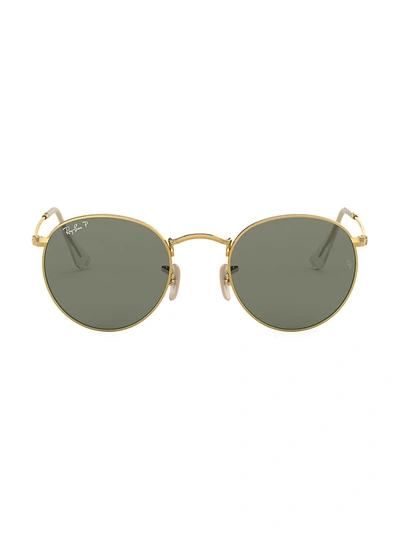 Ray Ban Rb3447 50mm Round Sunglasses In Dark Green