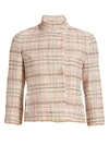 Akris Punto Cropped Tweed Jacket In Desert Cream Multi