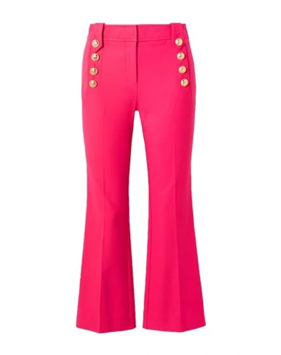 Derek Lam 10 Crosby Robertson Cropped Flare-leg Trousers In Fuchsia