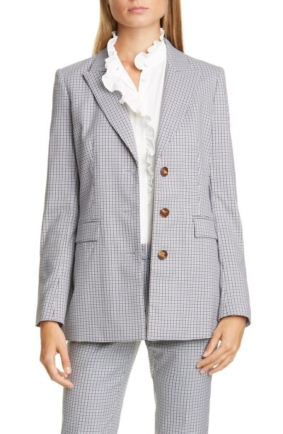 Lafayette 148 Women's Maggie Mini Check Blazer In Seaport Multi