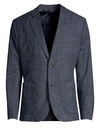 J. Lindeberg Hopper Stretch Wool Suit Jacket In Indigo Melange