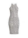 Likely Python Print Sheath Dress In Grey