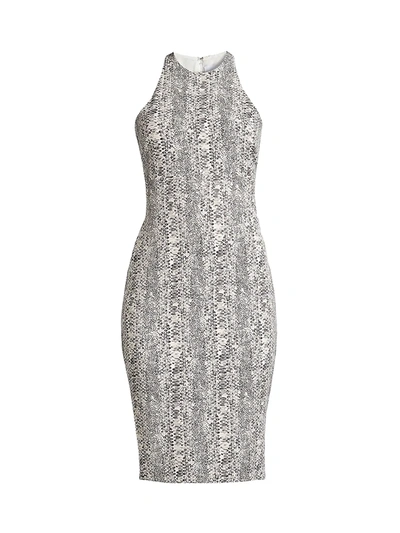 Likely Python Print Sheath Dress In Grey