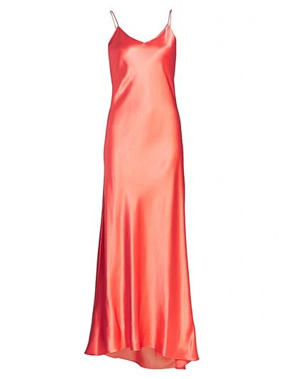 Adriana Iglesias Women's Jadi Silk Slip Gown In Coral