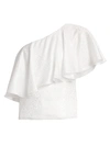 Adriana Iglesias Women's Jane Ruffle One-shoulder Jacquard Top In White