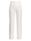 Adriana Iglesias Lauren Jacquard Leopard-print Stretch-silk Pants In White