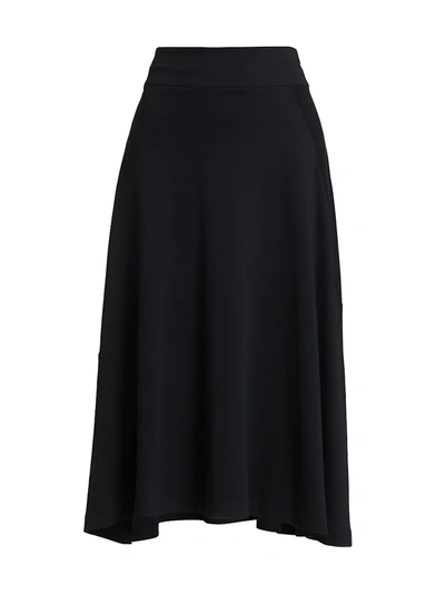 Joan Vass Petite Midi Skirt In Black