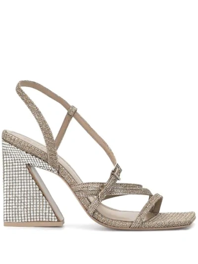 Mercedes Castillo Kelise 100 Crystal-embellished Metallic Sandals In Platinum