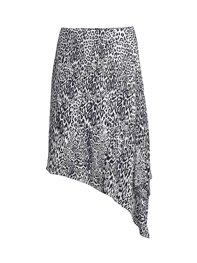 Elie Tahari Women's Alexa Leopard-print Asymmetric Midi Skirt In Quartz Multicolor