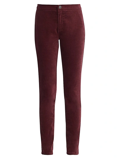 Nic + Zoe, Plus Size Petite Stretch Velvet Five-pocket Trousers In Winterberry