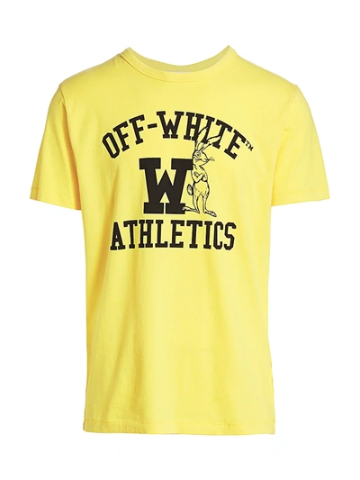 Off-white Embroidered Athletic T-shirt In Yellow ModeSens