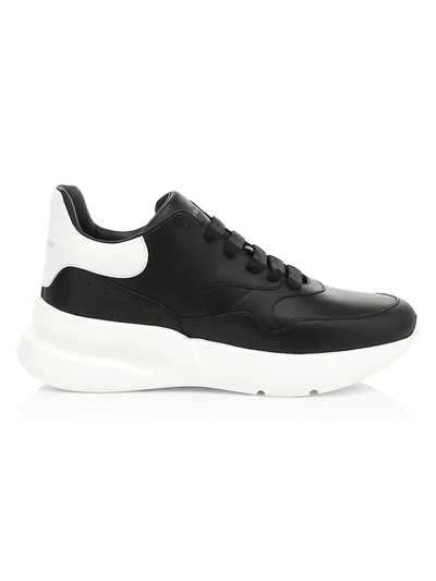 Alexander Mcqueen Men's Men's Platform Leather Sneakers In Black White