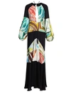 Rosie Assoulin Women's Bohemian Puff-sleeve Maxi Dress In Sutter Watercolor