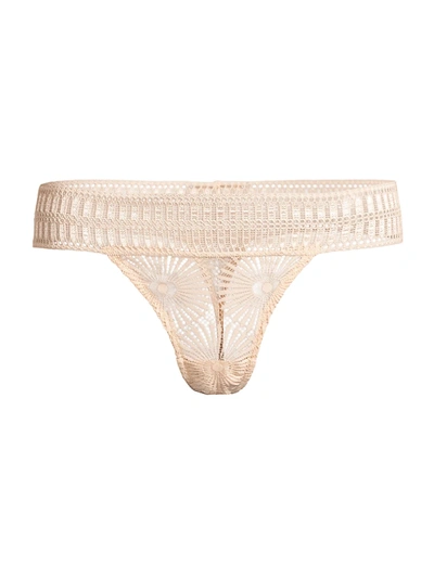 Kiki De Montparnasse Sundial Lace Thong In Blush