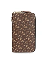 Burberry Wes Monogram E-canvas Leather Wallet In Bridle Brown