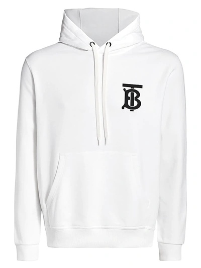 Burberry Landon Tb Graphic Logo Hoodie In White